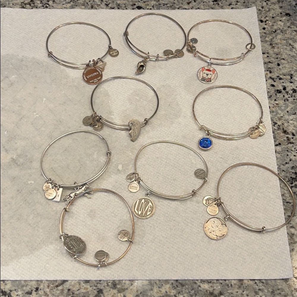 9 Alex and ani bracelets